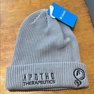 Columbia Light Gray Beanie with Apotho Therapeutics Logo